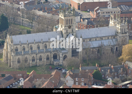 Selby Abbey North Yorkshire aus der Luft. Stockfoto