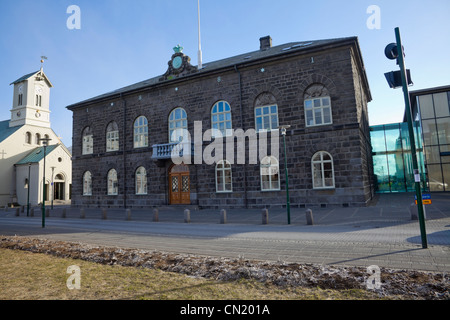 Parlamentsgebäude, Reykjavik, Island Stockfoto