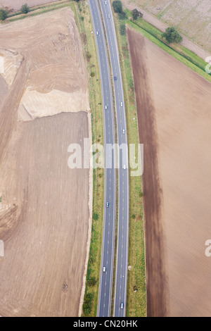 Luftaufnahme von Autobahn, UK Stockfoto