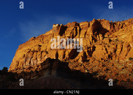 Beutiful Felswand in der Abendsonne, Capitol Reef National Park, Utah Stockfoto