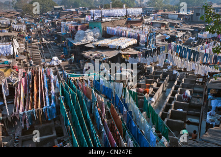 Mahalaxmi Dhobi Ghat Outdoor Wäsche Mumbai Bombay Indien Stockfoto