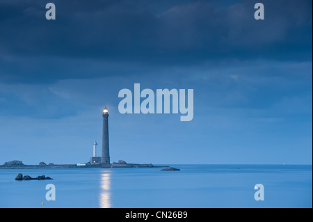 Frankreich, Finistere, Ile Vierge im Archipel de Lilia, Ile Vierge Leuchtturm, der höchste Leuchtturm Europas mit einer Höhe Stockfoto