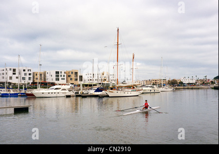 Bouregreg Marina befindet sich in Salé am Fluss Bou Regreg der Nord-West-Marokko Stockfoto