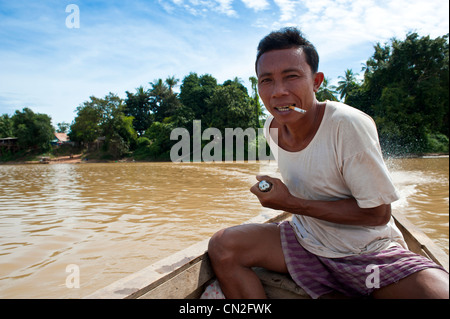 Kambodscha, Provinz Ratanakiri, in der Nähe von Banlung (Ban Lung), San River Stockfoto