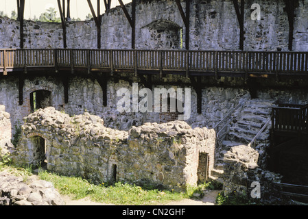 Innenansicht des Schlosses Raseborg, einer mittelalterlichen Burg in Raseborg, Finnland Stockfoto