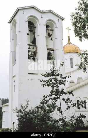 Glockenturm der 1976 neue Valamo Finnische orthodoxe Kloster und Kirche der Verklärung Christi in Heinävesi, Finnland Stockfoto