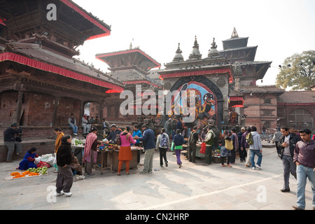 Anhänger in Kala Bhairab Skulptur im Tal von Kathmandu, Nepal-Durbar Square - Kathmandu, Bagmati Zone Stockfoto