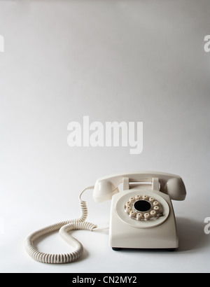 Weißes Telefon, Studio gedreht Stockfoto