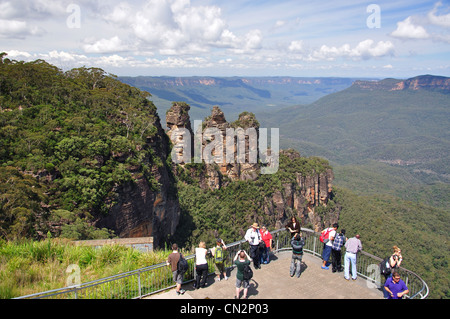 "Drei Schwestern" von Echo Point Lookout, Jamison Valley, Blue Mountains, New South Wales, Australien Stockfoto