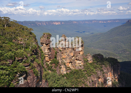 "Drei Schwestern" von Echo Point Lookout, Jamison Valley, Blue Mountains, New South Wales, Australien Stockfoto