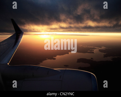 Blick vom Flugzeug Stockfoto