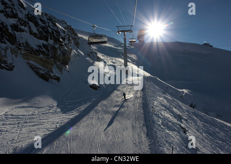 Skilifte, Mount Titlis, Schweizer Alpen, Schweiz Stockfoto