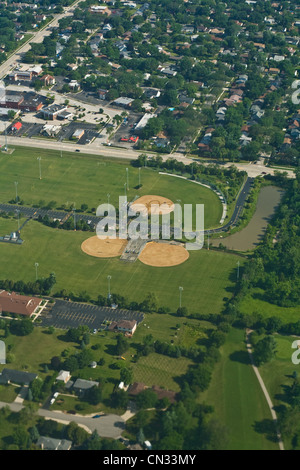 Luftaufnahme des suburbanen Illinois, USA Stockfoto