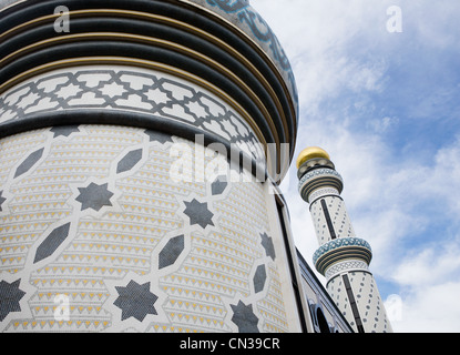 Zwei Minarette, Jame' asr Hassanal Bolkiah Moschee, Bandar Seri Bagawan, Brunei Stockfoto