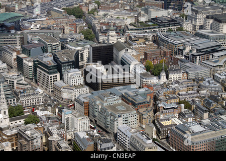 Luftaufnahme von Ludgate Hill EC4M, gegenüber dem Smithfield EC1-Viertel von London Stockfoto