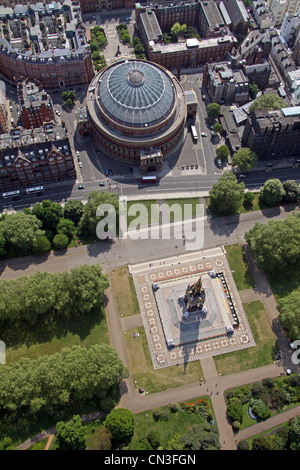 Luftaufnahme der Albert Hall und Albert Memorial, Knightsbridge, London SW7 Stockfoto