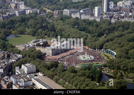 Luftaufnahme des Buckingham Palace, der Residenz der Königin, London, Großbritannien Stockfoto