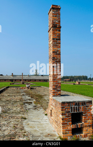 Polen, schlesischen Region, in der Nähe von Krakau, Dorf von Oswiecim, das Lager der Vernichtungslager von Auschwitz II-Birkenau, aufgeführt als Welt Stockfoto