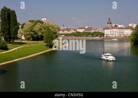 Frankreich, Saone et Loire, Chalon Sur Saone, Tourismus auf der Saône Stockfoto