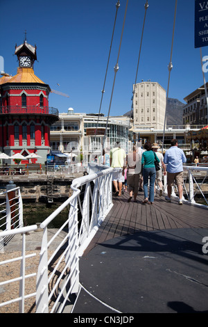 Clock Tower und Drehbrücke in der Waterfront - Kapstadt Stockfoto