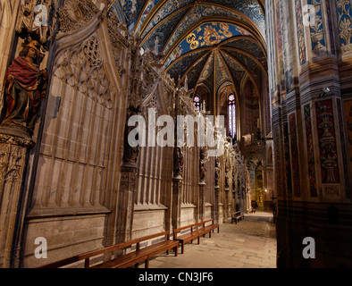 Frankreich, Tarn, Albi, der Bischofsstadt, Weltkulturerbe der UNESCO, der Chor der Kathedrale St. Cecile Stockfoto