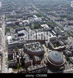 Luftaufnahme von Knightsbridge. Albert Hall, Royal College of Music, Imperial College, London SW7 Wissenschaftsmuseum. Stockfoto