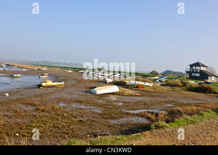 Morston Kai Sailing Club, Gezeiten-Sümpfe, Kanäle, Nord Norwich, England Stockfoto