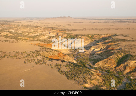 Olduvai-Schlucht Luftaufnahme, Ngorongoro Conservation Area, Tansania Stockfoto