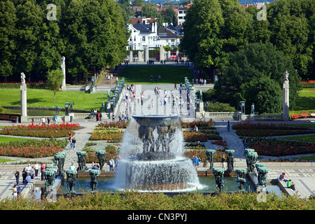 Norwegen, Oslo, Vigeland Parkskulpturen von Gustav Vigeland, The Fountain (1909) Stockfoto