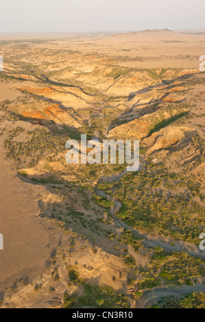 Olduvai-Schlucht Luftaufnahme, Ngorongoro Conservation Area, Tansania Stockfoto