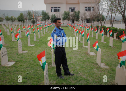 Ein Denkmal von Halabja in Irakisch-Kurdistan. Im Sumpf 16: th 1988 wurde die Stadt von Saddam Husseins Armee angegriffen. 5000 wurde durch Gas getötet. Betrieb Anfal Stockfoto