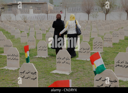 Ein Denkmal von Halabja in Irakisch-Kurdistan. Im Sumpf 16: th 1988 wurde die Stadt von Saddam Husseins Armee angegriffen. 5000 wurde durch Gas getötet. Betrieb Anfal Stockfoto