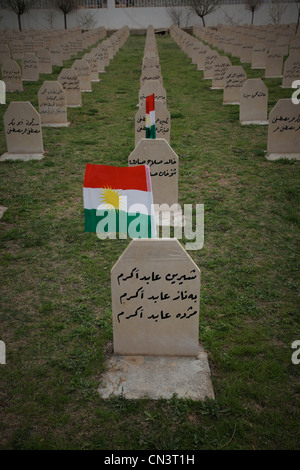 Ein Denkmal von Halabja in Irakisch-Kurdistan. Im Sumpf 16: th 1988 wurde die Stadt von Saddam Husseins Armee angegriffen. 5000 wurde durch Gas getötet. Betrieb Anfal Stockfoto