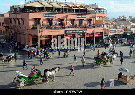 Djemaa el Fna Platz in Marrakesch, Marokko Stockfoto