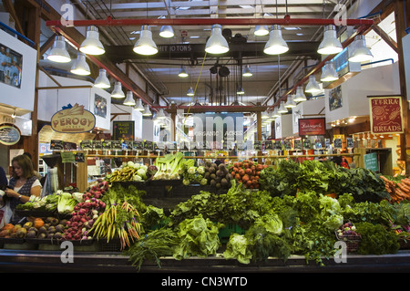 Kanada, British Columbia, Vancouver, Eingang des biologischen Markthalle von Philippe Bezirk auf Granville island Stockfoto