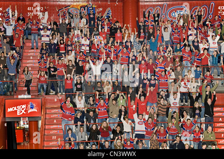 Kanada, Provinz Quebec, Montreal, die Leidenschaft des Hockeys, Bell Centre Sport komplexes Spiel des Hockeys, Montreal Canadiens Stockfoto