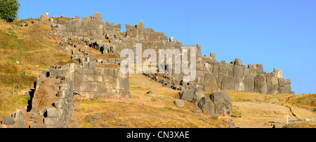 Provinz von Cuzco, Peru, Cuzco, aufgeführt als Weltkulturerbe der UNESCO, Sacsayhuaman, Inka Komplex gebaut von Pachacutec in der Stockfoto