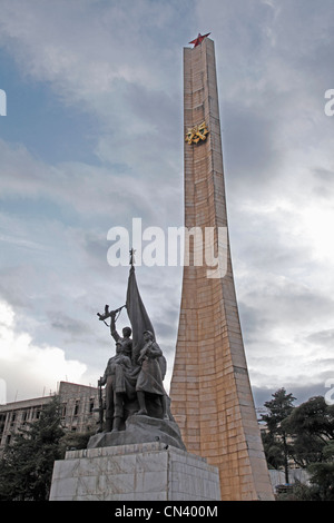 Denkmal für die Derg kommunistischen Militärjunta, unter der Leitung von Mengitsu Haile Mariam, das von 1974 bis 1987, in Addis Abeba Äthiopien regiert Stockfoto