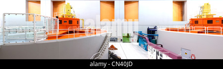 Macht Haus Panorama, Bonneville dam elektrische Turbinen Generatoren oder. Stockfoto