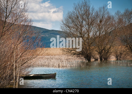 Der stymphalischen See im Frühjahr Hochwasser im südlichen Korinthia, Peloponnes, Griechenland. Stockfoto