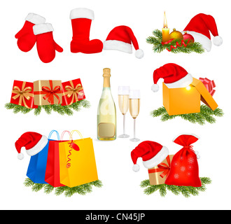 Satz von Weihnachts-icons Stockfoto