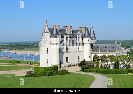 Frankreich, Indre et Loire, Loire-Tal, Weltkulturerbe der UNESCO, Amboise, Schloss aus dem 15. Jahrhundert Stockfoto