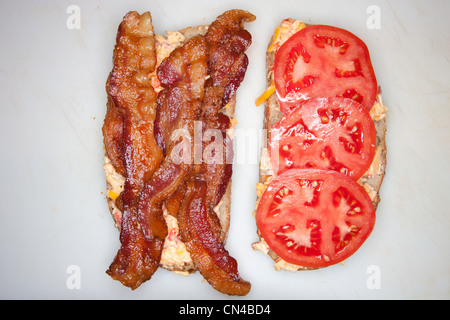 Speck und Tomaten-sandwich Stockfoto