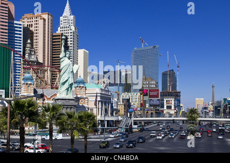 United Statess, Nevada, Las Vegas anzeigen am Las Vegas Boulevard, dem Strip Boulevard Stockfoto