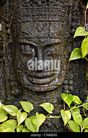 Stein Buddha Schnitzerei, Siem Reap, Kambodscha Stockfoto