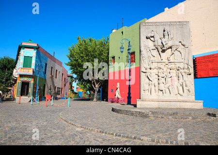 Argentinien, Buenos Aires, La Boca Bezirk, bunte Fassade auf Caminito Straße Stockfoto