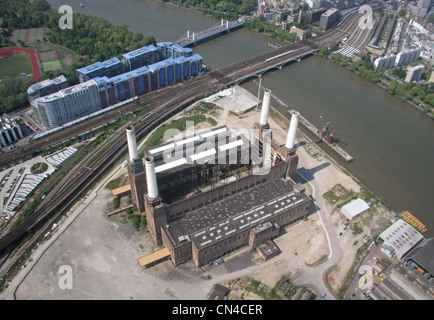 Luftaufnahme der Battersea Power Station, Nine Elms, London SW8 Stockfoto