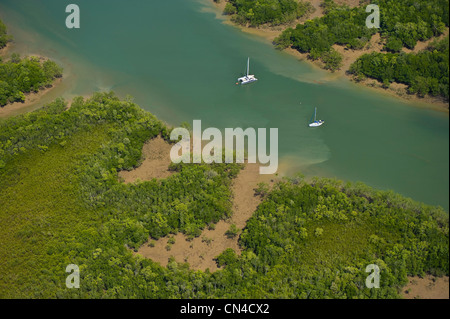 Sadgroves Creek, Segelboote (Luftbild), Darwin, Northern Territory, Australien Stockfoto