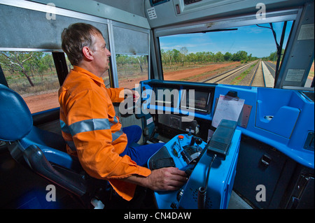 Ghan, Darwin, Northern Territory, Australien Lokführer, die Peter Humphries Stockfoto