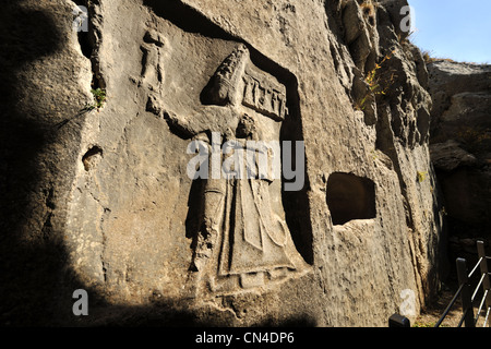 Türkei, Zentral-Anatolien, in der Nähe von Bogazkale (Bogazköy), Yazlikaya Hittite-Website aufgeführt als Weltkulturerbe von der UNESCO zum rock Heiligtum, Stockfoto